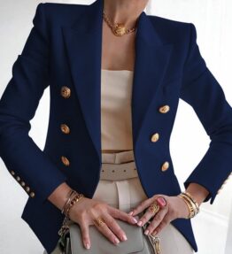 Women's New Solid Color Fashion Casual Suit Short Jacket