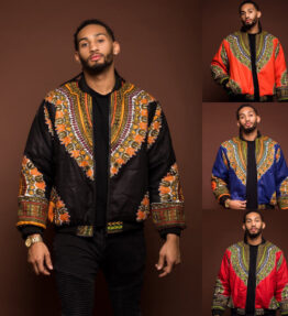 Retro ethnic men's jacket african print coat