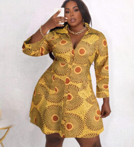 OL Commuter African Tribal Print Pocket Dress Women