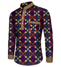 African Long Sleeve Men's Printed Casual Shirt